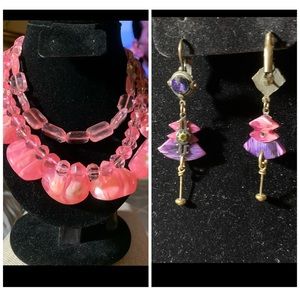 Fantabulous 1980s Chunky Necklace and Earrings Set